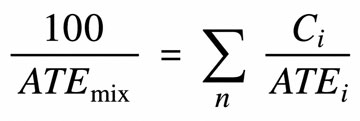 ATE mixture calculation formula