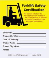 forklift training certification card