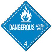 DOT Dangerous When Wet placard