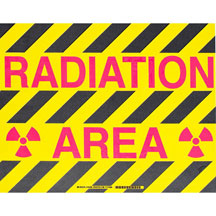 Radiation area antiskid floor sign